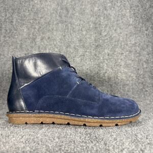 Clarks Womens Tamitha Key Blue Suede Chukka Ankle Boots Size 8.5 Lace Up Booties